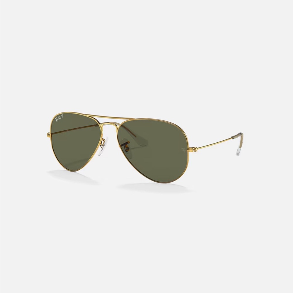 Ray-Ban Unisex Aviator Sunglasses - Gold Frame with Dark Green Lenses - Picture 6 of 12